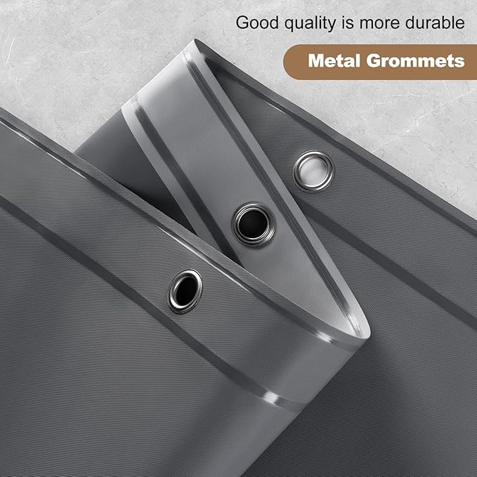 UFRIDAY Dark Grey Stall Shower Curtain Liner Premium PEVA 48 x78 inch, Heavy - Image 5