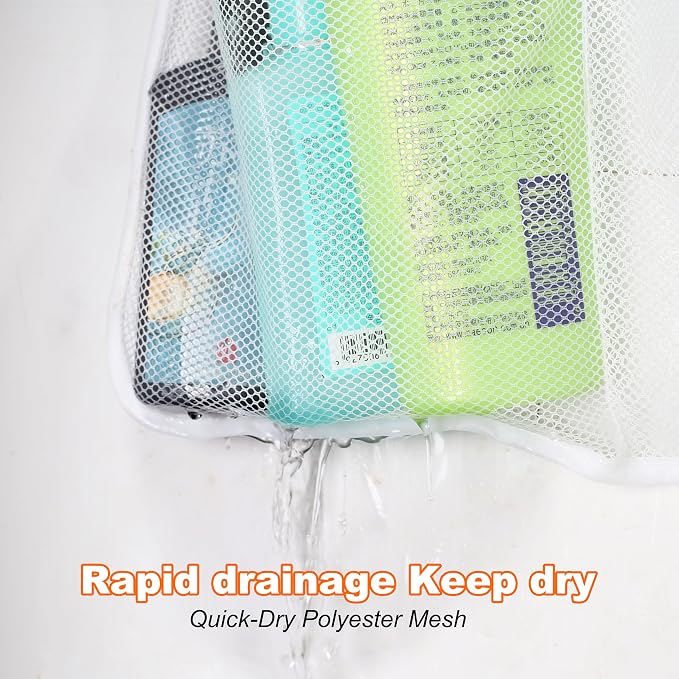 Shower Organizer, Mesh Shower Caddy Quick Drying Hanging, 7 Pockets - Image 7