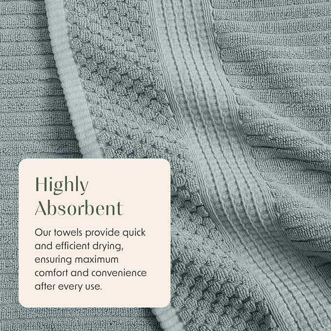 Springtree Home 100% Cotton Bath Towel Set of 4 | Super Soft & Absorbent - Image 5