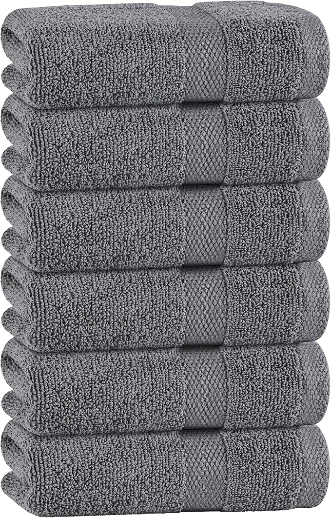 White Classic Gray Hand Towels for Bathroom Cotton Hand Towel Bulk for Gym by WhiteClassic