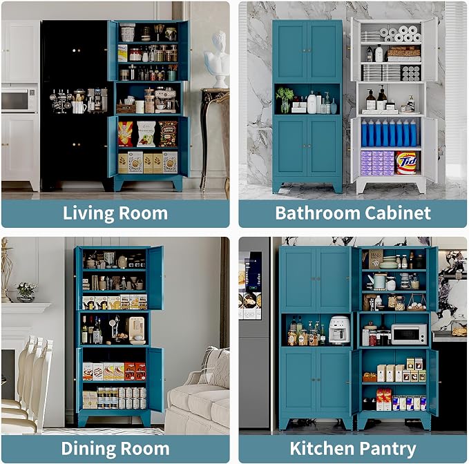 69" Tall Metal Kitchen Pantry Storage Cabinet - Image 6