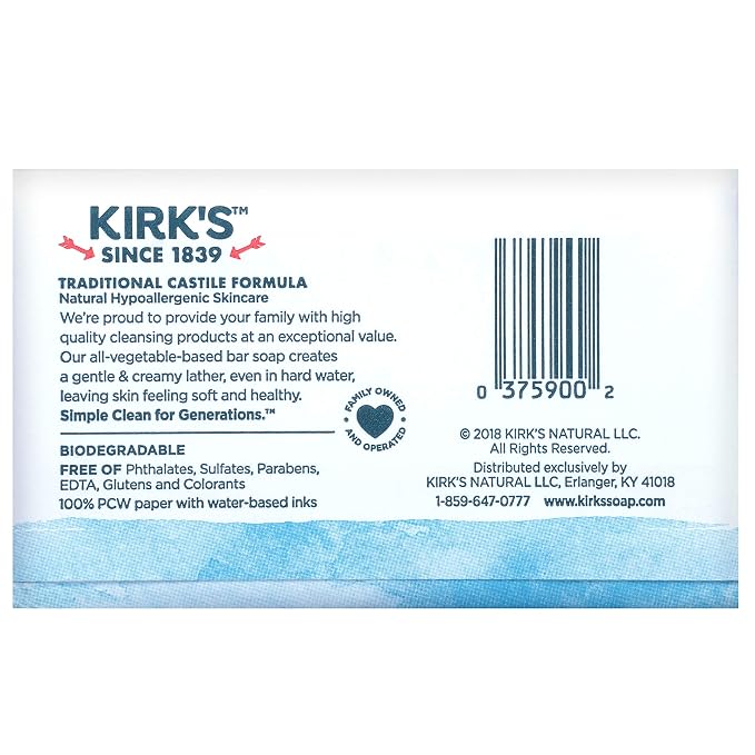 Kirk's Original Coco Castile Bar Soap Original Fresh Scent 4 Ounces - Image 2