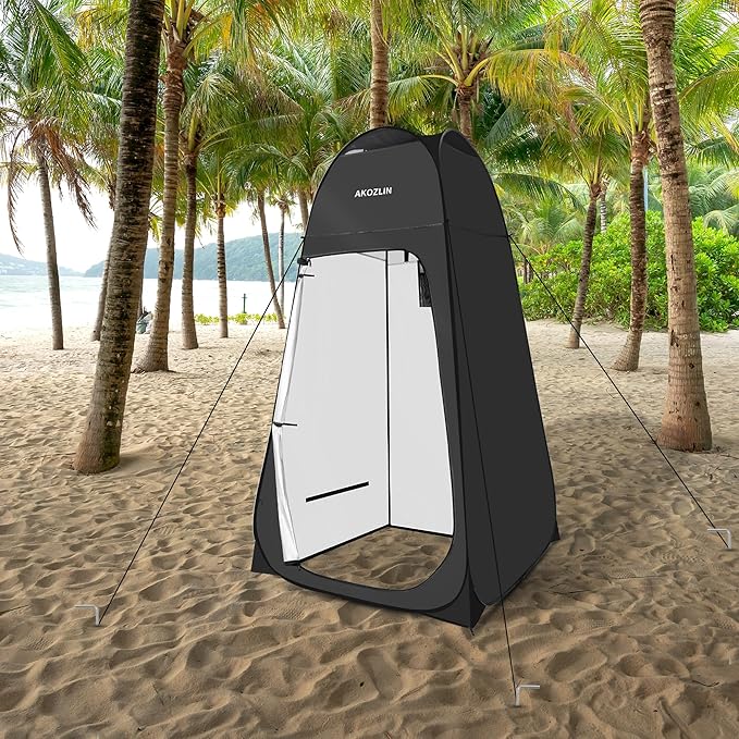 AKOZLIN Portable Pop Up Shower Tent Instant Privacy Dressing Changing Tent - Image 6