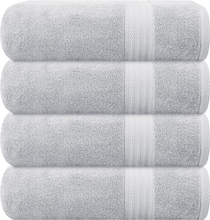GLAMBURG Premium Cotton 4 Pack Bath Towel Set by GLAMBURG