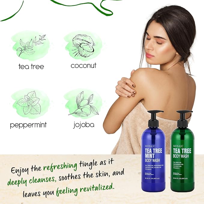 Tea Tree Body Wash with Mint & Shower Gel with Vitamin E - Image 5
