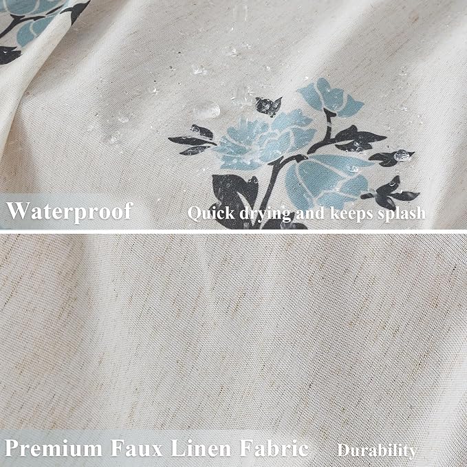 ORTIGIA Linen Blue Shower Curtains - Image 6