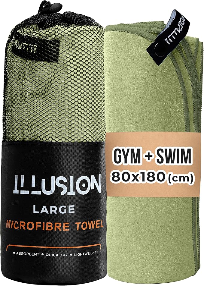 illusion Extra Large Microfibre Swimming Towel–Compact, Lightweight & Quick Dry by Unknown