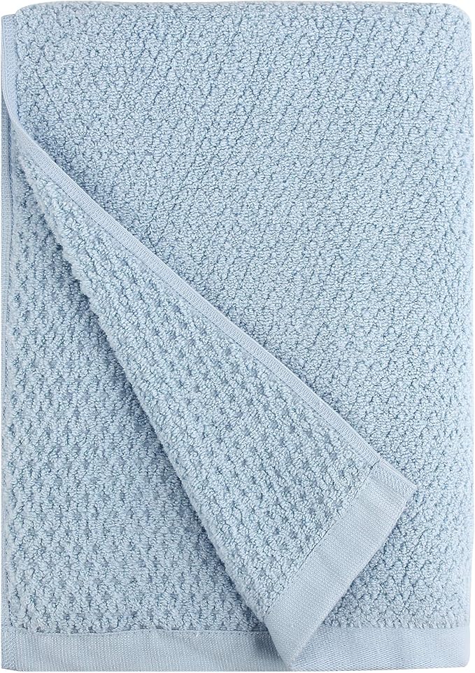 Everplush Diamond Jacquard Quick Dry Bath Towel, Aquamarine by Everplush
