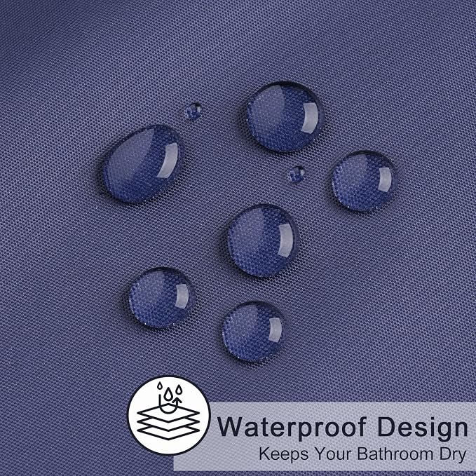 AooHome Small Shower Curtain Liner, Polyester Soft Solid Color Shower Curtain - Image 5