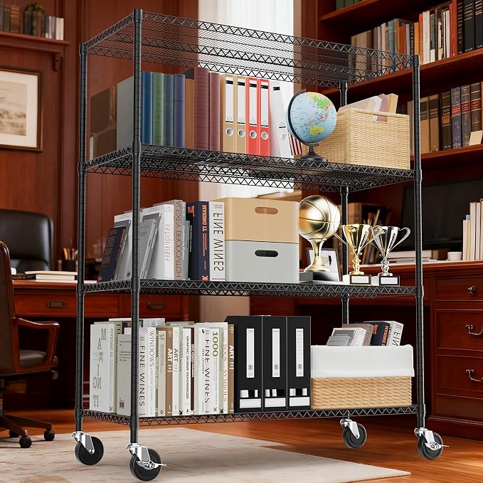 4 Tiers Shelf 2640 lbs Steel Storage Shelving Utility Shelving Unit Steel - Image 6