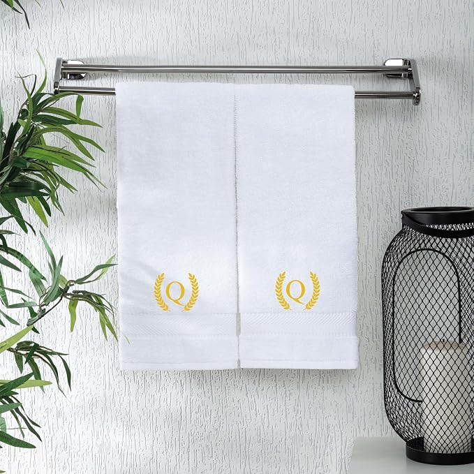 Monogrammed Hand Towels for Bathroom Makeup, Personalized Turkish Cotton Towel by ViaDanteHomeConcept