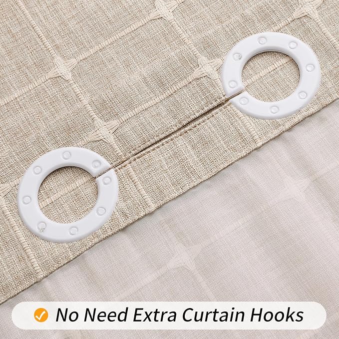MitoVilla No Hooks Required Farmhouse Shower Curtain - Image 4
