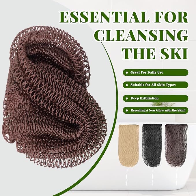 African Net Sponge Authentic, 3 Pieces Exfoliating Scrubber Bath Sponge - Image 4