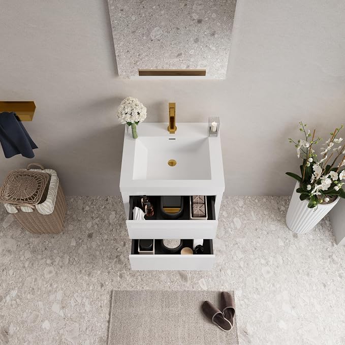 Modern 24" Wall-Mounted Bathroom Vanity - Image 7