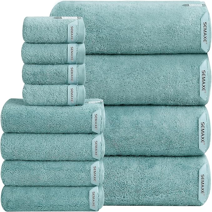 SEMAXE 12-Piece Family Bathroom Towel Set by SEMAXE
