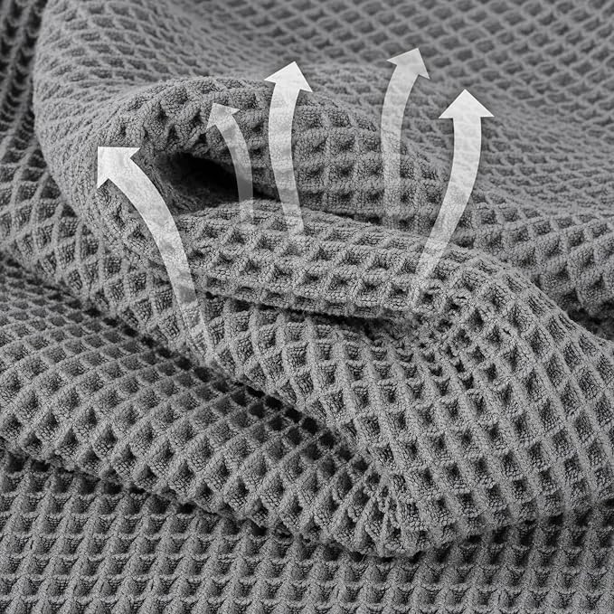 Microfiber Waffle Hand Towels, 4 Pieces, Fast Drying, Lint Free - Image 2