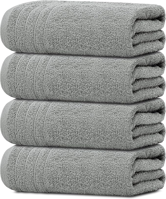 Tens Towels Pack of 4 Extra Large Bath Towels 30 x 60 Inches, 100% Cotton by TensTowels