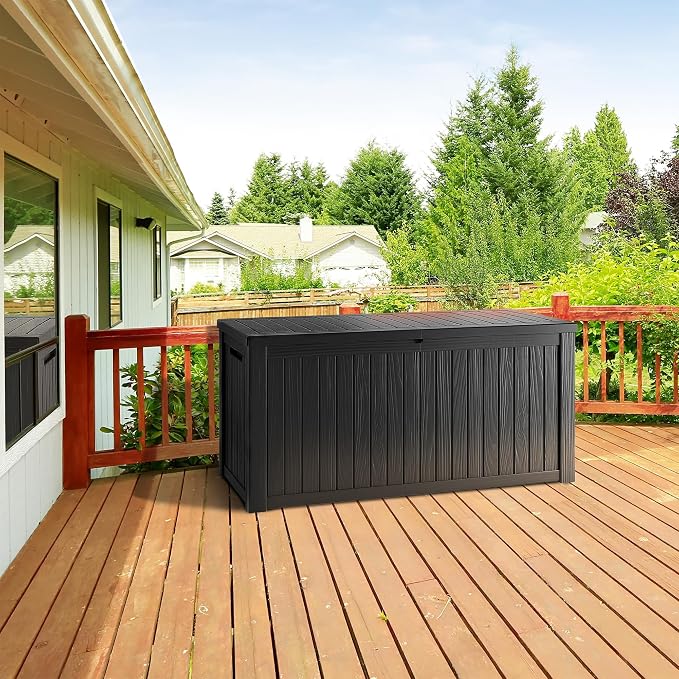 TARKARI 270 Gallon Lockable Resin Deck Box, Waterproof & UV-Resistant Outdoor - Image 4