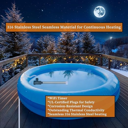 1500W Submersible Hot Tub and Pool Portable Electric Immersion Water Heater - Image 6