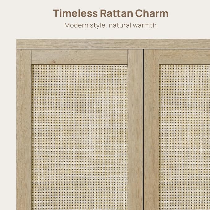 SICOTAS Rattan Sideboard Storage Cabinet - Image 6