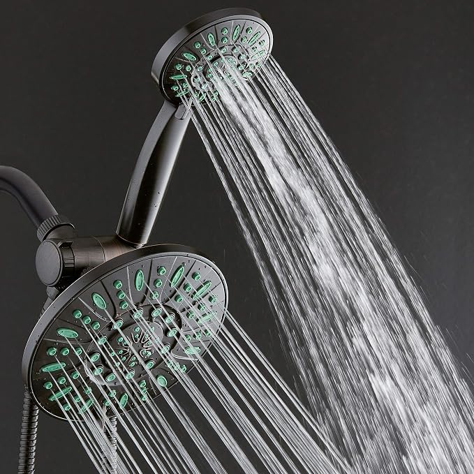 AquaDance Antimicrobial/Anti-Clog High-Pressure 30-setting Rainfall Shower Combo - Image 4