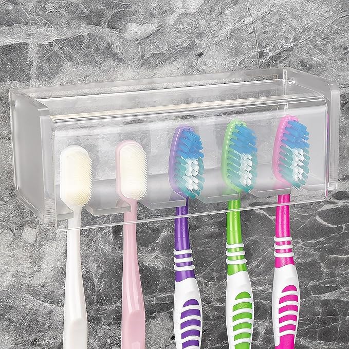 5 Slots Wall Mount Toothbrush Holder by LUEXBOX