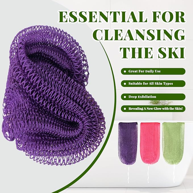 African Net Sponge Authentic, 3 Pieces Exfoliating Scrubber Bath Sponge - Image 4