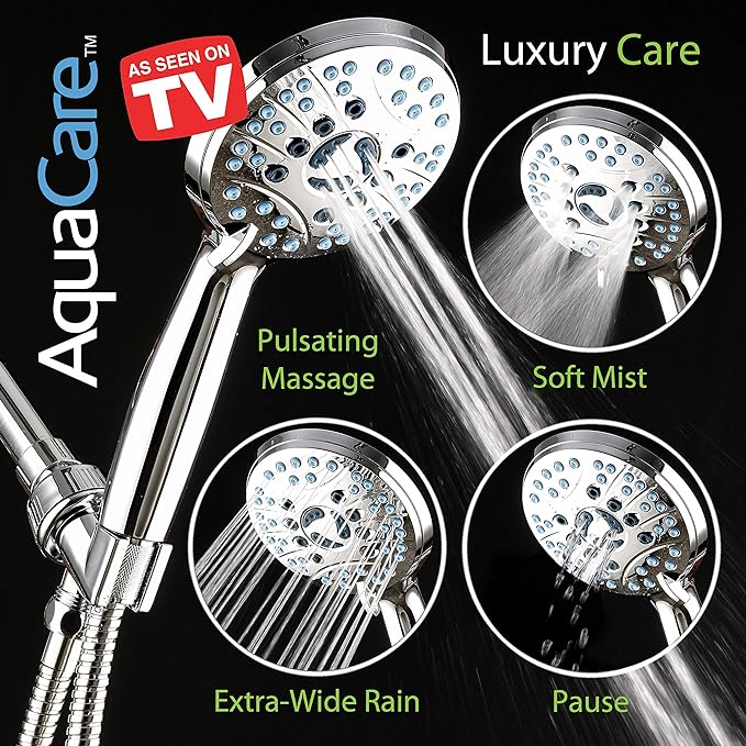 Hotel Spa AquaCare High Pressure 8-Mode Handheld Shower Head - Image 6