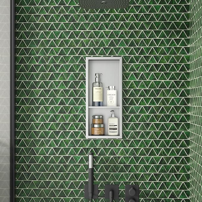 Stainless Steel Shower Niche 18"× 8" Brushed - Image 2