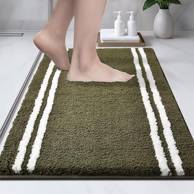 PURRUGS Bathroom Rug Non-Slip Machine Washable 20" x 30", Super Absorbent and by PURRUGS