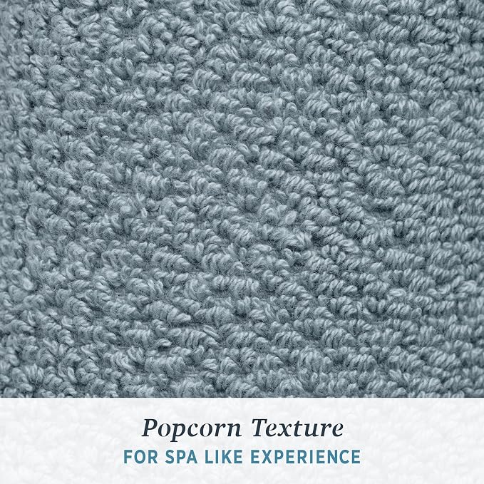 Welhome Franklin Premium 6 Pack Hand Towels Popcorn Textured Dusty Blue - Image 7