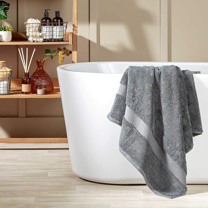 Christy Renaissance 6 Piece Gray Towel Set | 100% Egyptian Cotton | Luxury - Image 4