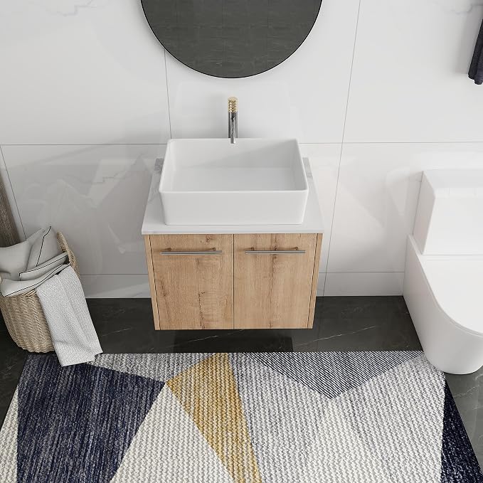 24 Inch Bathroom Vanity with Sink, Modern Wall Mount Floating Bathroom Vanity - Image 3
