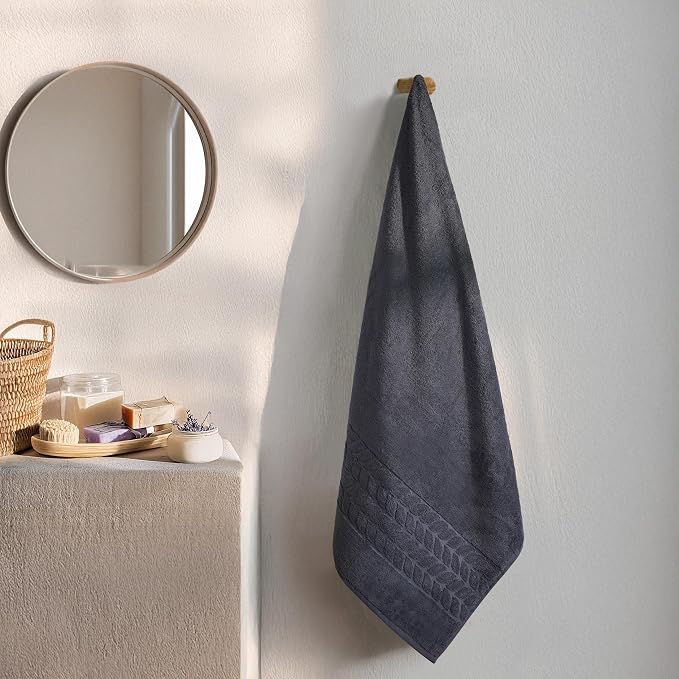 BAGNO MILANO Organic Turkish Cotton Bath Towels, Luxury Jacquard Collection - Image 8