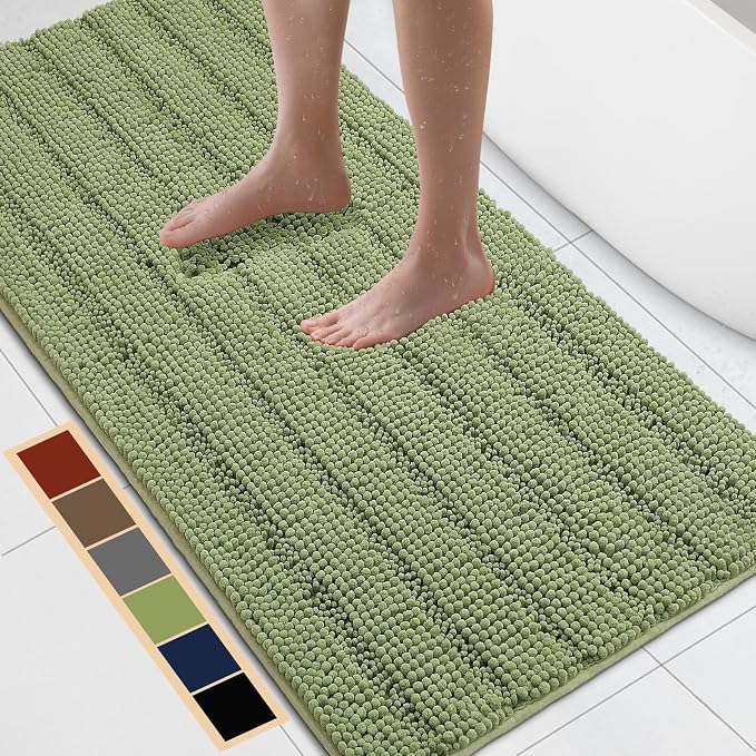 Bcoimo 48"×24" Chenille Bath Mat – Non-Slip by Bcoimo