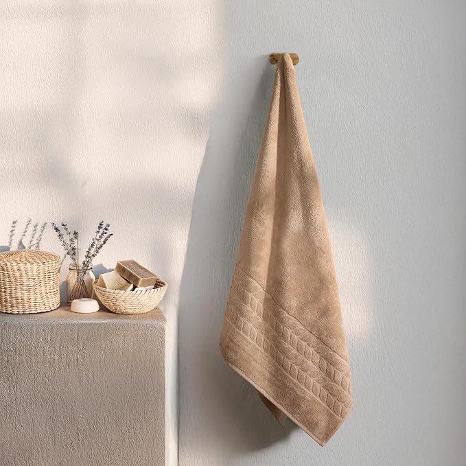 BAGNO MILANO Organic Turkish Cotton Bath Towels, Luxury Jacquard Collection - Image 8