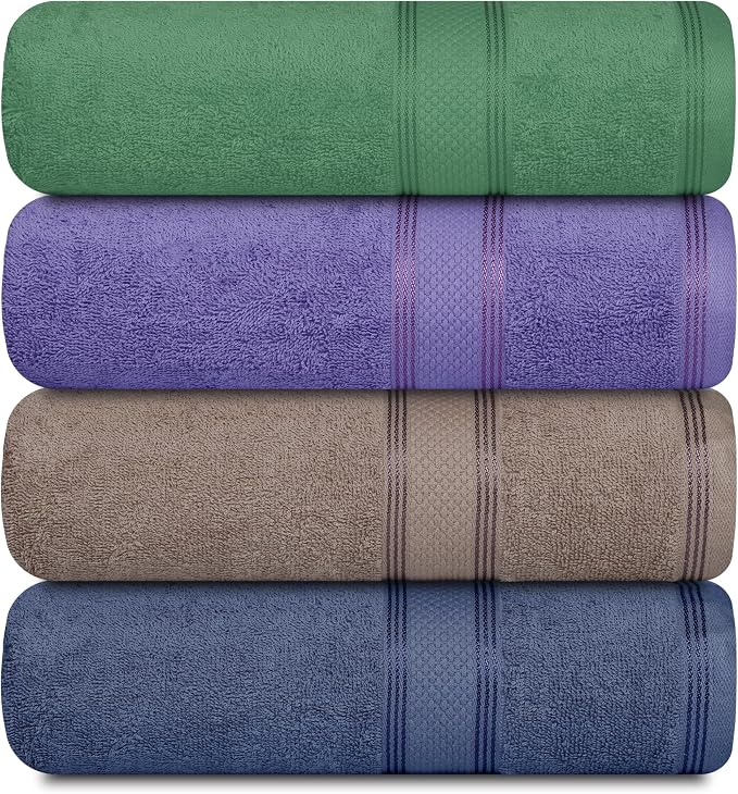 Casa Lino Multicolor II Bath Towels Set of 4 by CASALINO