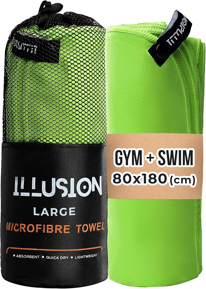 illusion Extra Large Microfibre Swimming Towel–Compact, Lightweight & Quick Dry by Unknown