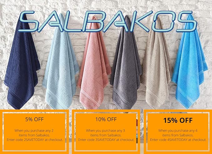 SALBAKOS 100% Turkish Cotton Bath Mat Set 2-Piece - Image 5