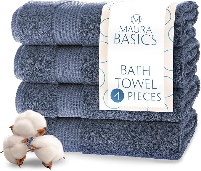 MAURA Basics Performance Bath Towels 100% Turkish Cotton by MAURA