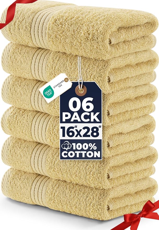 Utopia Towels 6 Piece Premium Hand Towels Set, 16 by 28 inches, 100% Ring Spun by UTOPIATOWELS