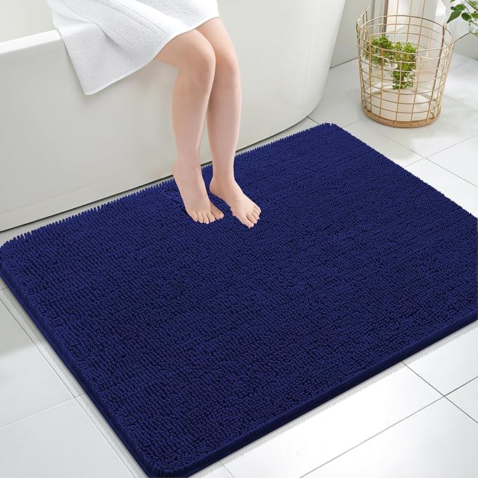 OLANLY Bathroom Rugs 40x32, Extra Soft Absorbent Chenille Bath Rugs, Rubber by OLANLY