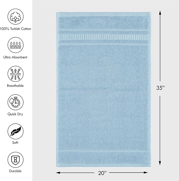 Melissa Linen Hand Towels Set of 2, 100% Turkish Cotton Towels, 20 in x 35 in - Image 2