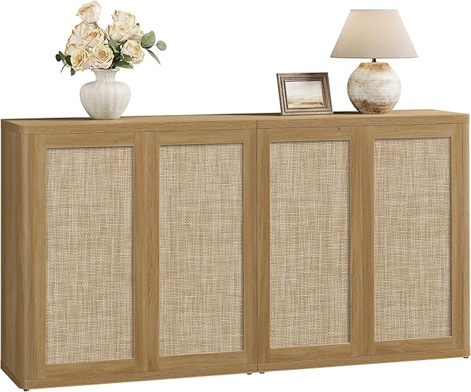 SICOTAS 64" Rattan Modular Buffet Sideboard Storage Cabinet - Image 8
