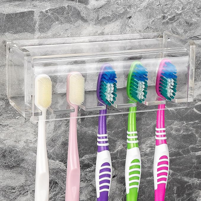 5 Slots Wall Mount Toothbrush Holder by LUEXBOX