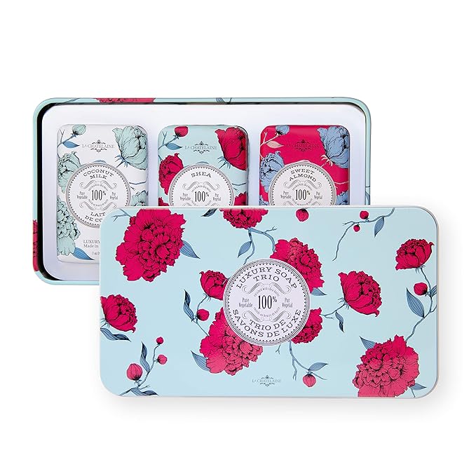 La Chatelaine Luxury Bar Soap Trio Gift Set Tin | Made in France | Natural and by LaChatelaine