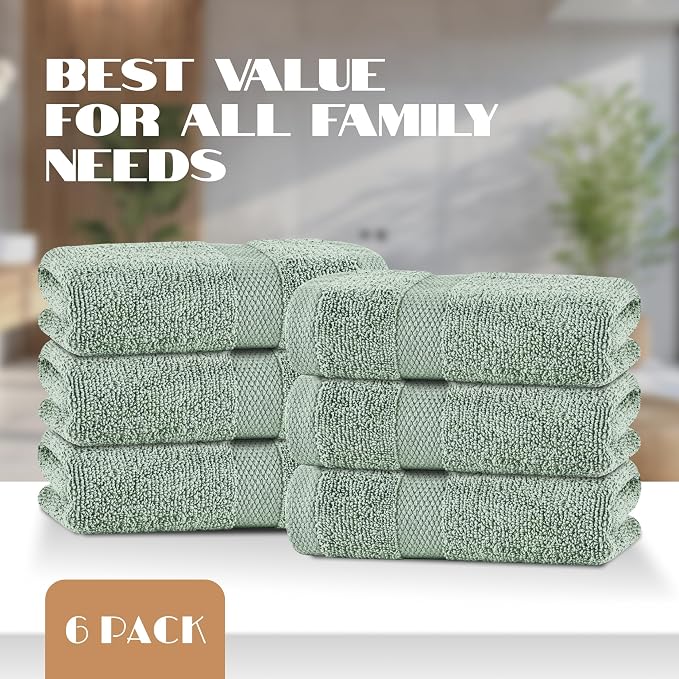 White Classic Green Hand Towels - Image 4