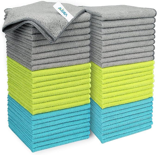 AIDEA Microfiber Cleaning Cloth-50PK, Soft Microfiber Towels by AIDEAHOME
