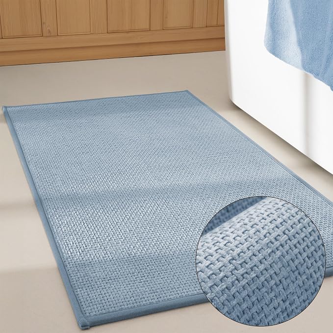 GRANNY SAYS Blue Bathroom Rugs, Soft Chenille Bathroom Mat, Absorbent Bath Mats - Image 3