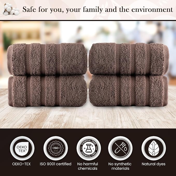 HALLEY Turkish 4 Pack Premium Hand Towels 650 GSM Highly Absorbent Super Soft - Image 4